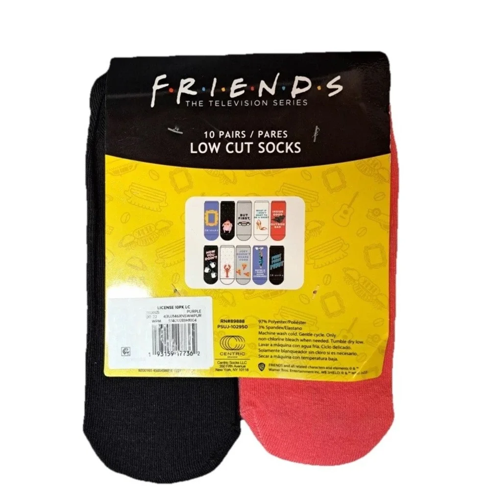Friends The Television TV Series Ladies Low Cut Socks 10 Pairs Size 4-10 Novelty